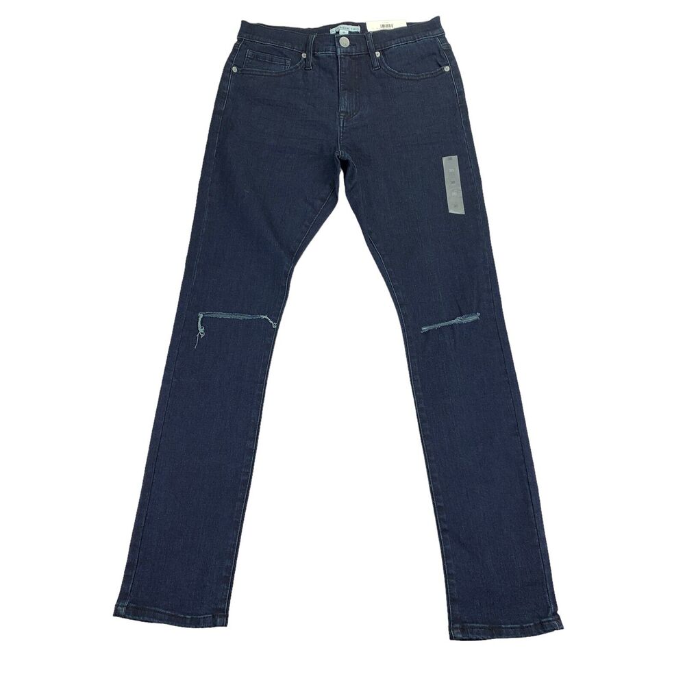 And Now This Mens Skinny Fit Pearson Stretch Destroyed Jeans Dark Blue 30